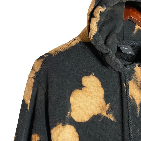 Obey Long Sleeve Hoodie Acid Wash Tie Dye Black Brown Kangaroo Pocket Medium - Picture 5 of 16